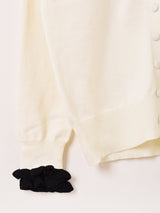 【3色展開】Meridian バイカラー フリル カーディガン