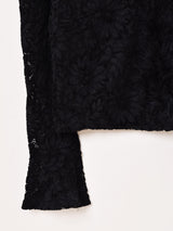 【2色展開】Meridian ベロア×レース ファー 長袖カットソー