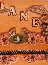 70's 型押し レザー ショルダーバッグ