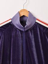 【3色展開】Meridian ライン入り ベロア ジョグトップ