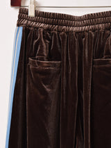 【3色展開】Meridian ライン入り ベロア トラックパンツ