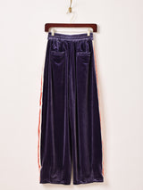 【3色展開】Meridian ライン入り ベロア トラックパンツ