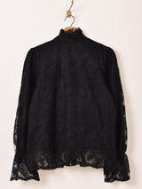 Meridian ラッフルレース 長袖ブラウス