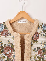 【2色展開】Elcamino 花柄 ゴブラン織り ボアベスト