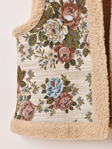 【2色展開】Elcamino 花柄 ゴブラン織り ボアベスト