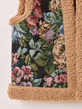 【2色展開】Elcamino 花柄 ゴブラン織り ボアベスト