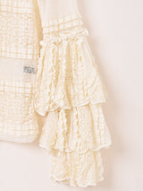 【2色展開】Meridian 長袖 タートルネック フリルスリーブ レースカットソー