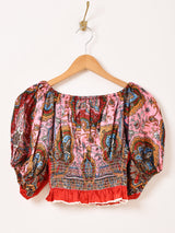 ペイズリー柄 チュニックブラウス