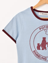 【4色展開】Elcamino クロップド プリント リンガーTシャツ