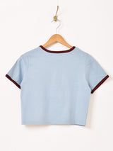 【4色展開】Elcamino クロップド プリント リンガーTシャツ