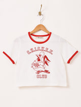 【4色展開】Elcamino クロップド プリント リンガーTシャツ