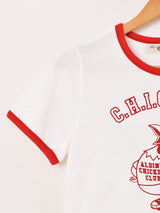 【4色展開】Elcamino クロップド プリント リンガーTシャツ