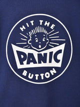 【3色展開】 プリント スウェットシャツ「HIT THE PANIC BUTTON」