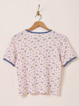 Elcamino 花柄 ワッフルTシャツ