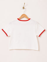 【4色展開】Elcamino クロップド プリント リンガーTシャツ