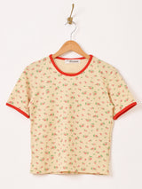 【3色展開】Elcamino 花柄 ワッフルTシャツ