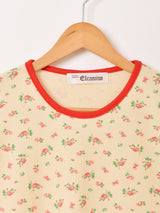 【3色展開】Elcamino 花柄 ワッフルTシャツ