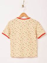 【3色展開】Elcamino 花柄 ワッフルTシャツ