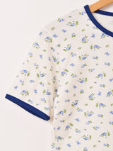 【3色展開】Elcamino 花柄 ワッフルTシャツ