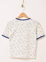 【3色展開】Elcamino 花柄 ワッフルTシャツ