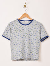 【3色展開】Elcamino 花柄 ワッフルTシャツ