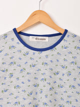 【3色展開】Elcamino 花柄 ワッフルTシャツ