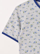 【3色展開】Elcamino 花柄 ワッフルTシャツ