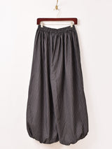 【2色展開】Meridian ピンストライプ柄 バルーンパンツ