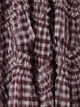 【2色展開】Meridian ギンガムチェック柄 フリル チュールスカート