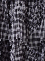 【2色展開】Meridian ギンガムチェック柄 フリル チュールスカート