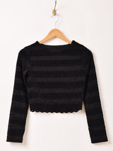 【2色展開】Meridian ベロアレース 長袖カットソー