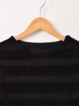 【2色展開】Meridian ベロアレース クロップド 長袖カットソー