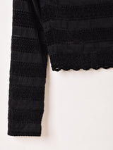 【2色展開】Meridian ベロアレース クロップド 長袖カットソー