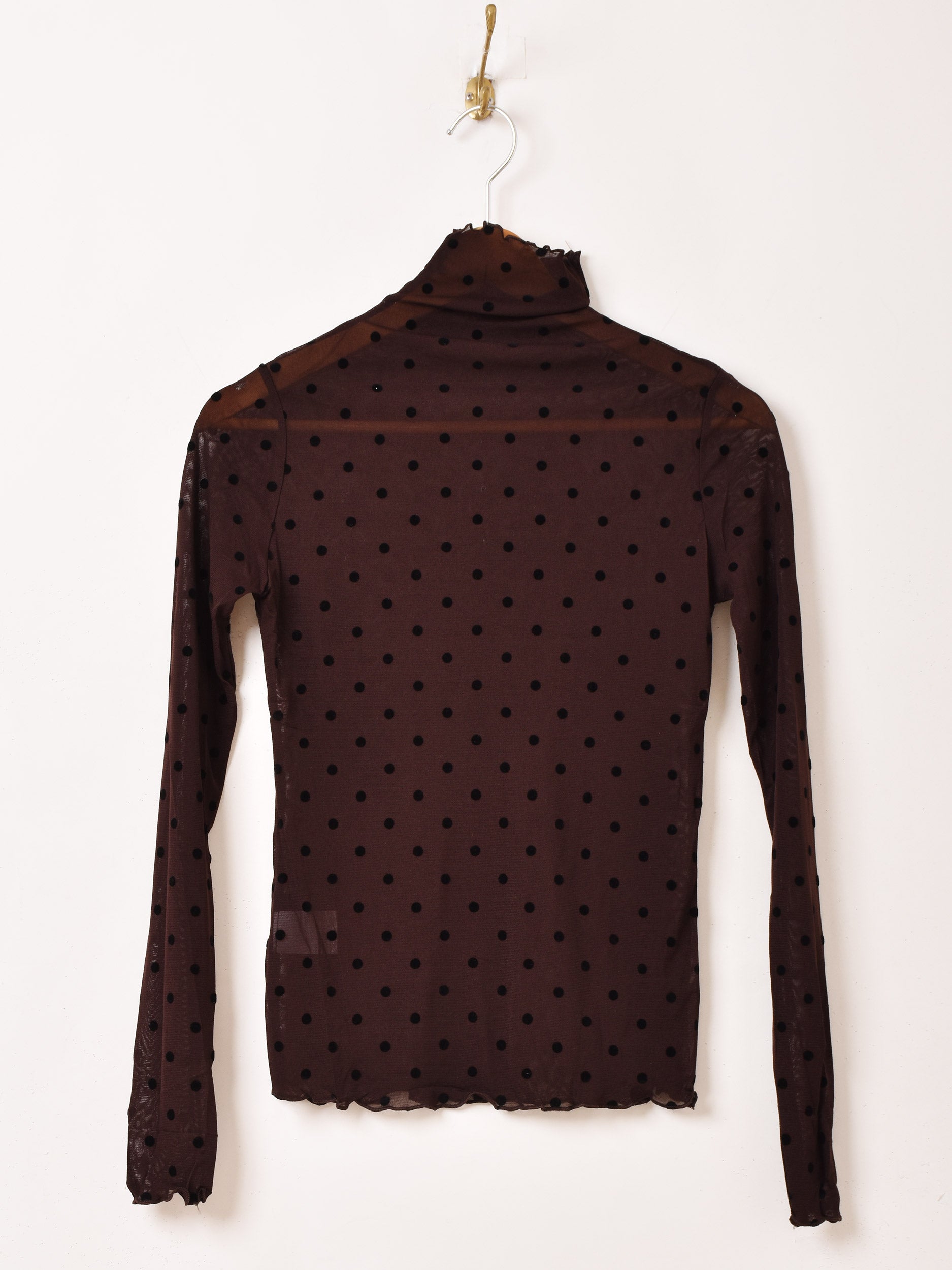  ドット柄 長袖Tシャツ 3色展開】Meridian ドット柄 長袖 シアーカットソー – 古着屋Top of