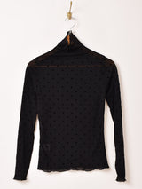 【3色展開】Meridian ドット柄 長袖 シアーカットソー