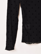 【3色展開】Meridian ドット柄 長袖 シアーカットソー