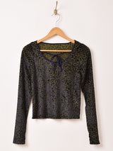 【2色展開】Meridian 花柄 長袖 シアーカットソー