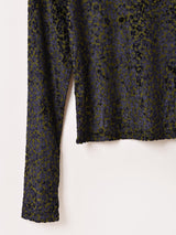 【2色展開】Meridian 花柄 長袖 シアーカットソー