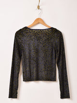 【2色展開】Meridian 花柄 長袖 シアーカットソー