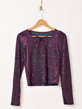 【2色展開】Meridian 花柄 長袖 シアーカットソー