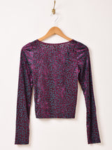 【2色展開】Meridian 花柄 長袖 シアーカットソー