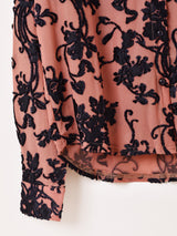 【2色展開】Meridian ベロア シアー 長袖ブラウス