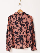 【2色展開】Meridian ベロア シアー 長袖ブラウス