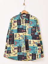 Backers 総柄 サーカス柄 長袖シャツ