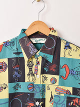 Backers 総柄 サーカス柄 長袖シャツ