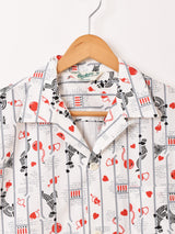 Backers 総柄 長袖 オープンカラーシャツ