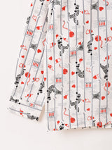 Backers 総柄 長袖 オープンカラーシャツ