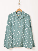 Backers トランプ柄 長袖 オープンカラーシャツ