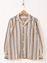 Backers メッシュ 長袖 オープンカラーシャツ