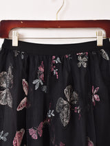 【2色展開】Meridian バタフライ柄 刺繍 チュールスカート